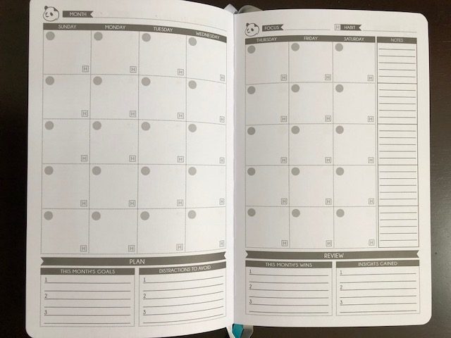 monthly view of panda planner